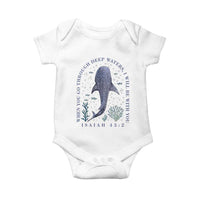 Inspirational Christian Bible Verse Isaiah 43:2 Whale Shark Baby Onesie When You Go Through Deep Waters I Will Be With You