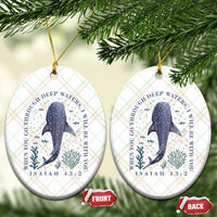 Inspirational Christian Bible Verse Isaiah 43:2 Whale Shark Ceramic Ornament When You Go Through Deep Waters I Will Be With You