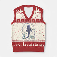Inspirational Christian Bible Verse Isaiah 43:2 Whale Shark V-Neck Knit Sweater Vest When You Go Through Deep Waters I Will Be With You