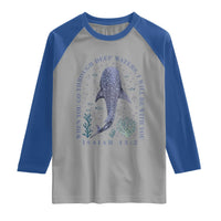 Inspirational Christian Bible Verse Isaiah 43:2 Whale Shark Raglan Shirt When You Go Through Deep Waters I Will Be With You