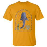 Inspirational Christian Bible Verse Isaiah 43:2 Whale Shark T Shirt When You Go Through Deep Waters I Will Be With You