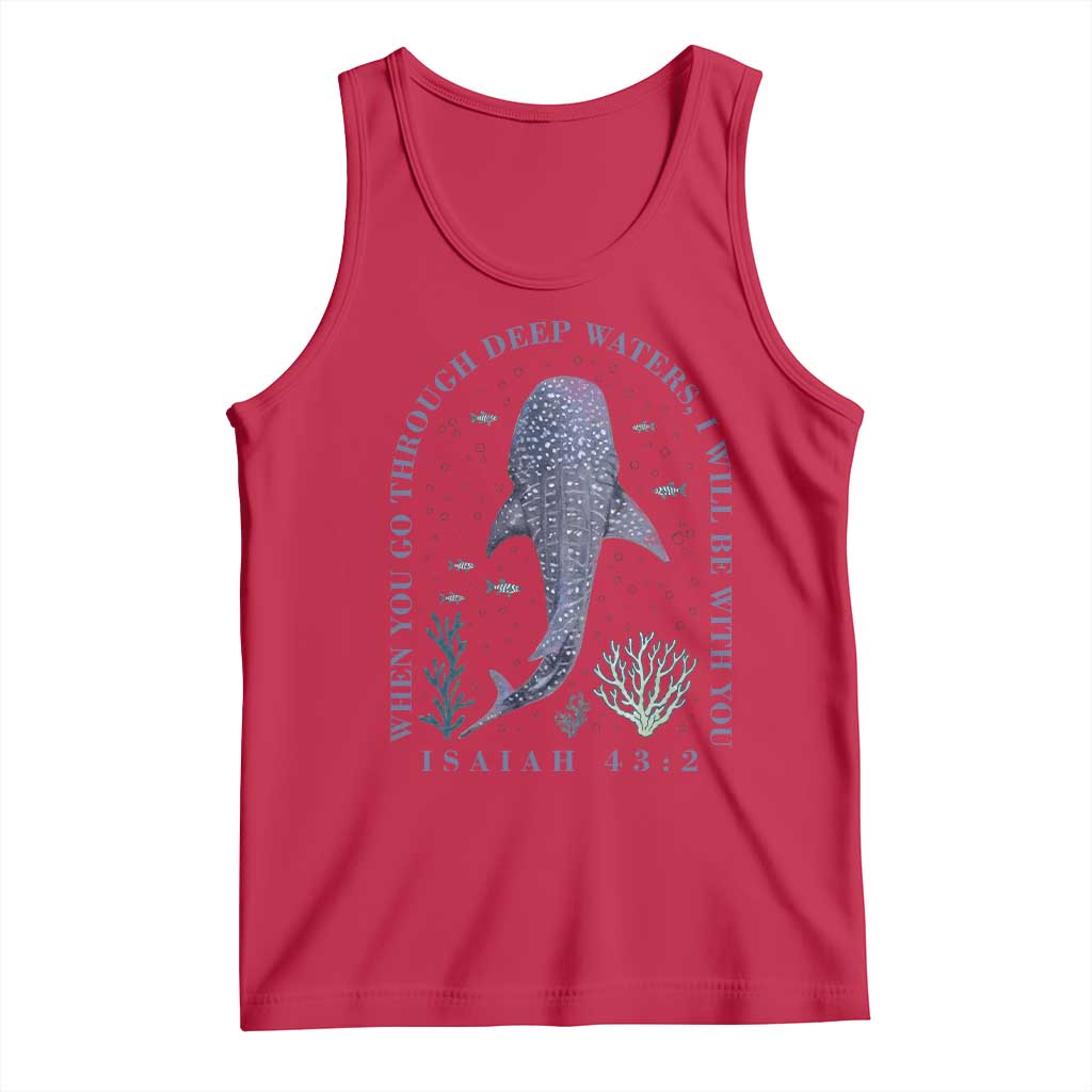 Inspirational Christian Bible Verse Isaiah 43:2 Whale Shark Tank Top When You Go Through Deep Waters I Will Be With You
