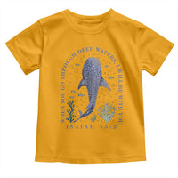 Inspirational Christian Bible Verse Isaiah 43:2 Whale Shark Toddler T Shirt When You Go Through Deep Waters I Will Be With You