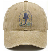 Inspirational Christian Bible Verse Isaiah 43:2 Whale Shark Washed Cotton Baseball Cap When You Go Through Deep Waters I Will Be With You