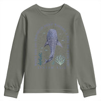 Inspirational Christian Bible Verse Isaiah 43:2 Whale Shark Youth Sweatshirt When You Go Through Deep Waters I Will Be With You