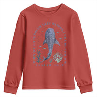 Inspirational Christian Bible Verse Isaiah 43:2 Whale Shark Youth Sweatshirt When You Go Through Deep Waters I Will Be With You