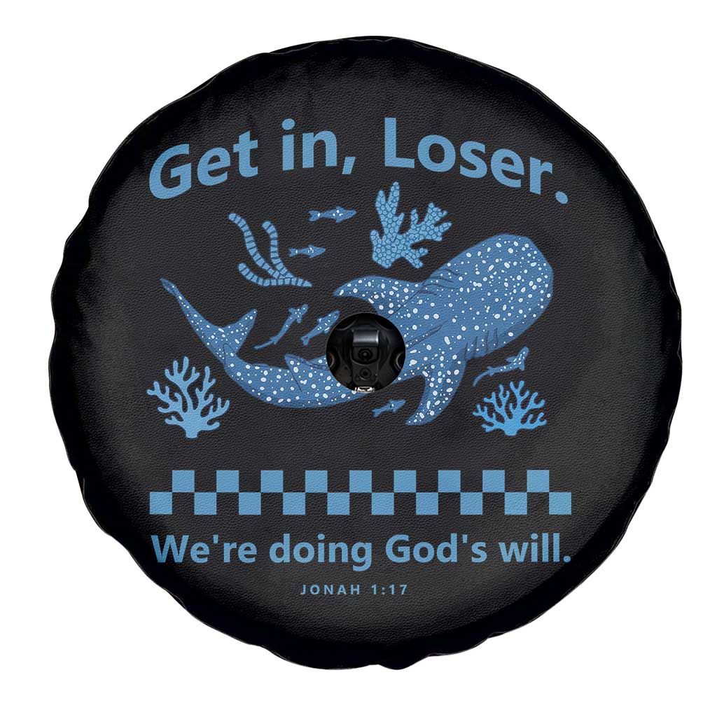 Funny Whale Shark Christian Bible Jonah 1:17 Spare Tire Cover Get In Loser We're Doing God's Will