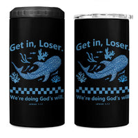 Funny Whale Shark Christian Bible Jonah 1:17 4 in 1 Can Cooler Tumbler Get In Loser We're Doing God's Will