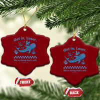 Funny Whale Shark Christian Bible Jonah 1:17 Ceramic Ornament Get In Loser We're Doing God's Will