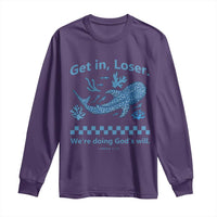 Funny Whale Shark Christian Bible Jonah 1:17 Long Sleeve Shirt Get In Loser We're Doing God's Will
