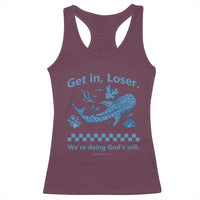 Funny Whale Shark Christian Bible Jonah 1:17 Racerback Tank Top Get In Loser We're Doing God's Will