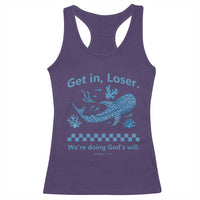 Funny Whale Shark Christian Bible Jonah 1:17 Racerback Tank Top Get In Loser We're Doing God's Will