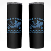 Funny Whale Shark Christian Bible Jonah 1:17 Skinny Tumbler Get In Loser We're Doing God's Will