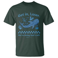 Funny Whale Shark Christian Bible Jonah 1:17 T Shirt Get In Loser We're Doing God's Will