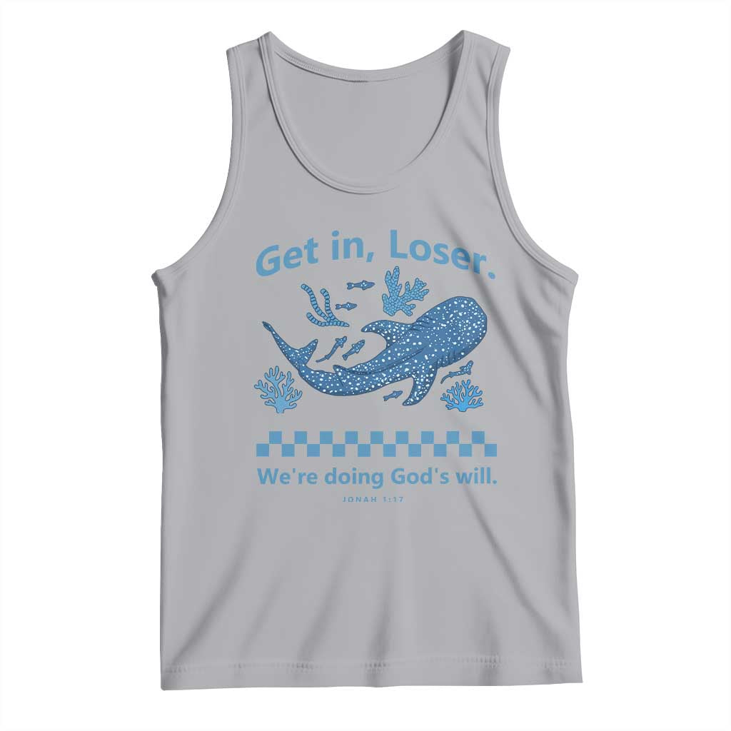 Funny Whale Shark Christian Bible Jonah 1:17 Tank Top Get In Loser We're Doing God's Will