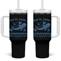 Funny Whale Shark Christian Bible Jonah 1:17 Tumbler With Handle Get In Loser We're Doing God's Will