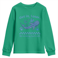 Funny Whale Shark Christian Bible Jonah 1:17 Youth Sweatshirt Get In Loser We're Doing God's Will