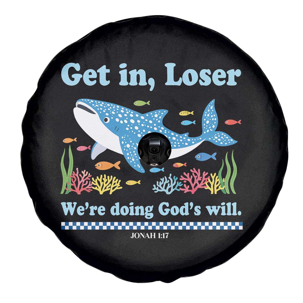 Colorful Whale Shark Christian Bible Jonah 1:17 Spare Tire Cover Funny Get In Loser We're Doing God's Will