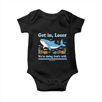 Colorful Whale Shark Christian Bible Jonah 1:17 Baby Onesie Funny Get In Loser We're Doing God's Will