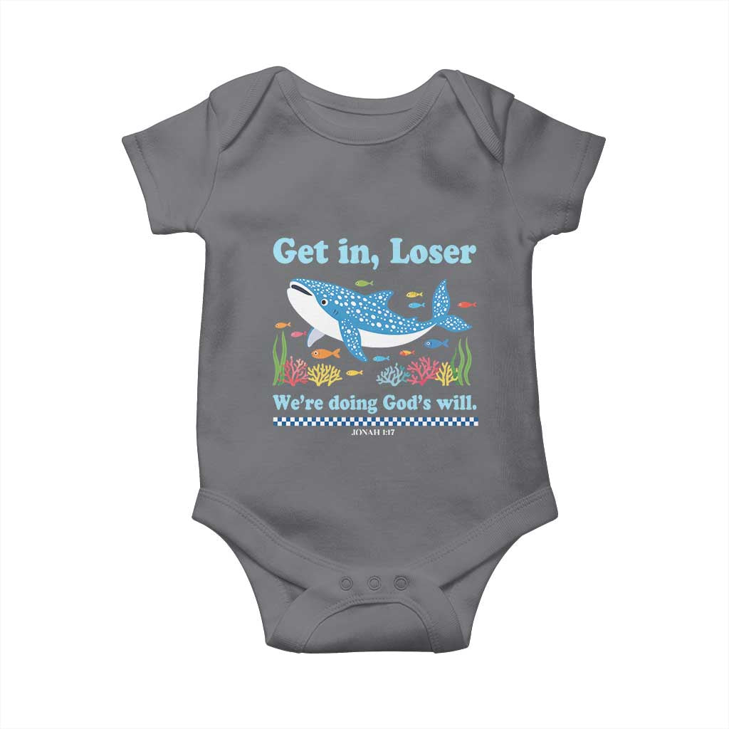 Colorful Whale Shark Christian Bible Jonah 1:17 Baby Onesie Funny Get In Loser We're Doing God's Will