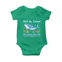 Colorful Whale Shark Christian Bible Jonah 1:17 Baby Onesie Funny Get In Loser We're Doing God's Will