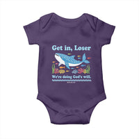 Colorful Whale Shark Christian Bible Jonah 1:17 Baby Onesie Funny Get In Loser We're Doing God's Will