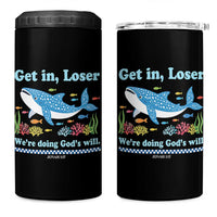 Colorful Whale Shark Christian Bible Jonah 1:17 4 in 1 Can Cooler Tumbler Funny Get In Loser We're Doing God's Will