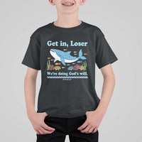 Colorful Whale Shark Christian Bible Jonah 1:17 T Shirt For Kid Funny Get In Loser We're Doing God's Will