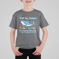 Colorful Whale Shark Christian Bible Jonah 1:17 T Shirt For Kid Funny Get In Loser We're Doing God's Will