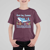 Colorful Whale Shark Christian Bible Jonah 1:17 T Shirt For Kid Funny Get In Loser We're Doing God's Will
