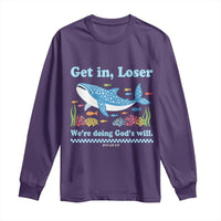 Colorful Whale Shark Christian Bible Jonah 1:17 Long Sleeve Shirt Funny Get In Loser We're Doing God's Will