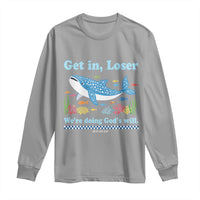 Colorful Whale Shark Christian Bible Jonah 1:17 Long Sleeve Shirt Funny Get In Loser We're Doing God's Will