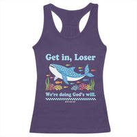 Colorful Whale Shark Christian Bible Jonah 1:17 Racerback Tank Top Funny Get In Loser We're Doing God's Will