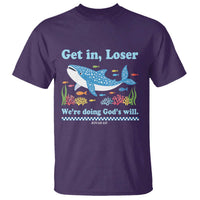 Colorful Whale Shark Christian Bible Jonah 1:17 T Shirt Funny Get In Loser We're Doing God's Will