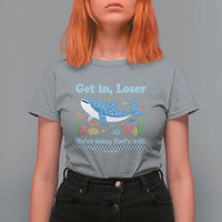 Colorful Whale Shark Christian Bible Jonah 1:17 T Shirt For Women Funny Get In Loser We're Doing God's Will