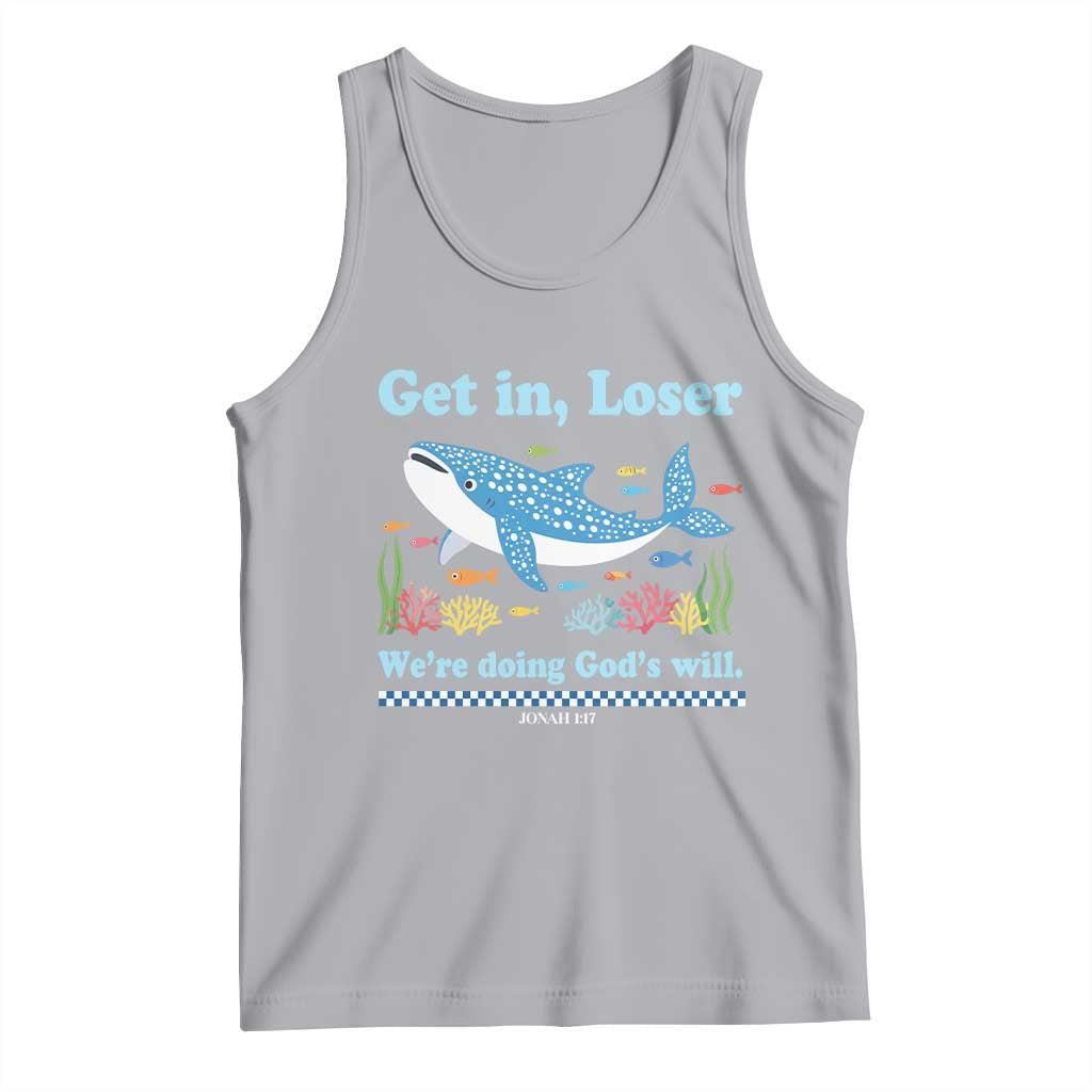 Colorful Whale Shark Christian Bible Jonah 1:17 Tank Top Funny Get In Loser We're Doing God's Will