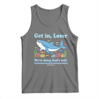 Colorful Whale Shark Christian Bible Jonah 1:17 Tank Top Funny Get In Loser We're Doing God's Will