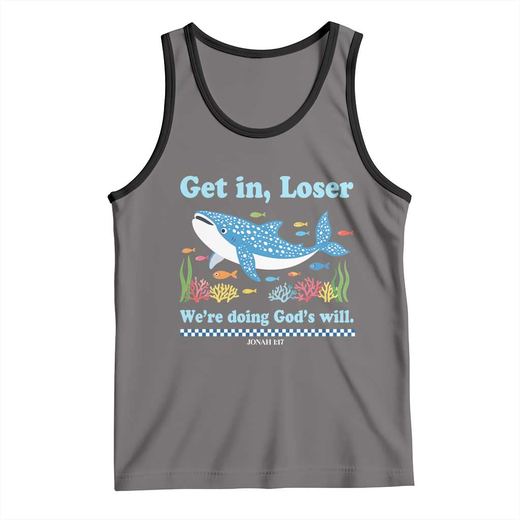 Colorful Whale Shark Christian Bible Jonah 1:17 Tank Top Funny Get In Loser We're Doing God's Will