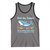 Colorful Whale Shark Christian Bible Jonah 1:17 Tank Top Funny Get In Loser We're Doing God's Will
