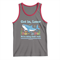 Colorful Whale Shark Christian Bible Jonah 1:17 Tank Top Funny Get In Loser We're Doing God's Will