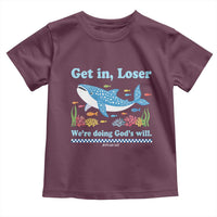 Colorful Whale Shark Christian Bible Jonah 1:17 Toddler T Shirt Funny Get In Loser We're Doing God's Will