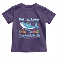 Colorful Whale Shark Christian Bible Jonah 1:17 Toddler T Shirt Funny Get In Loser We're Doing God's Will