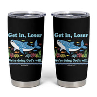 Colorful Whale Shark Christian Bible Jonah 1:17 Tumbler Cup Funny Get In Loser We're Doing God's Will