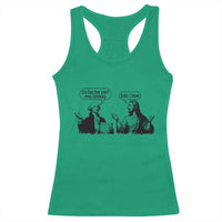 Funny George Washington and Jesus Conversation Racerback Tank Top Dude I Know Founding Values and Faith Political Commentary