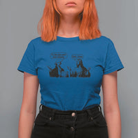 Funny George Washington and Jesus Conversation T Shirt For Women Dude I Know Founding Values and Faith Political Commentary