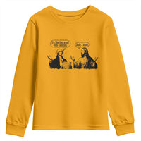 Funny George Washington and Jesus Conversation Youth Sweatshirt Dude I Know Founding Values and Faith Political Commentary