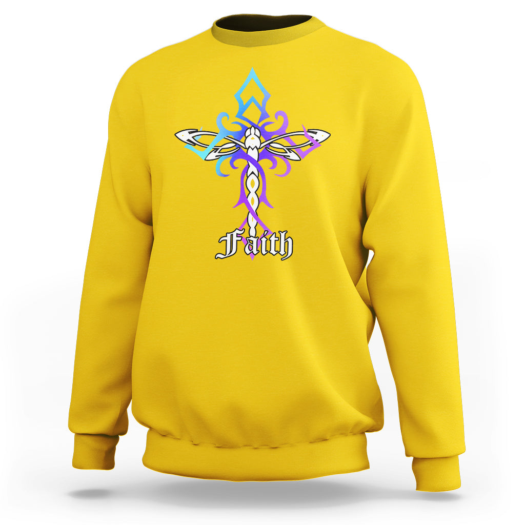 Dragonfly Cross Jesus Faith Christian God Believer Spiritual Religious Shirt, Dragonfly T-shirt, Dragonfly Gift, Insect Lover Shirt, Spiritual Shirt, Nature Lover Gift Sweatshirt - Wonder Print Shop