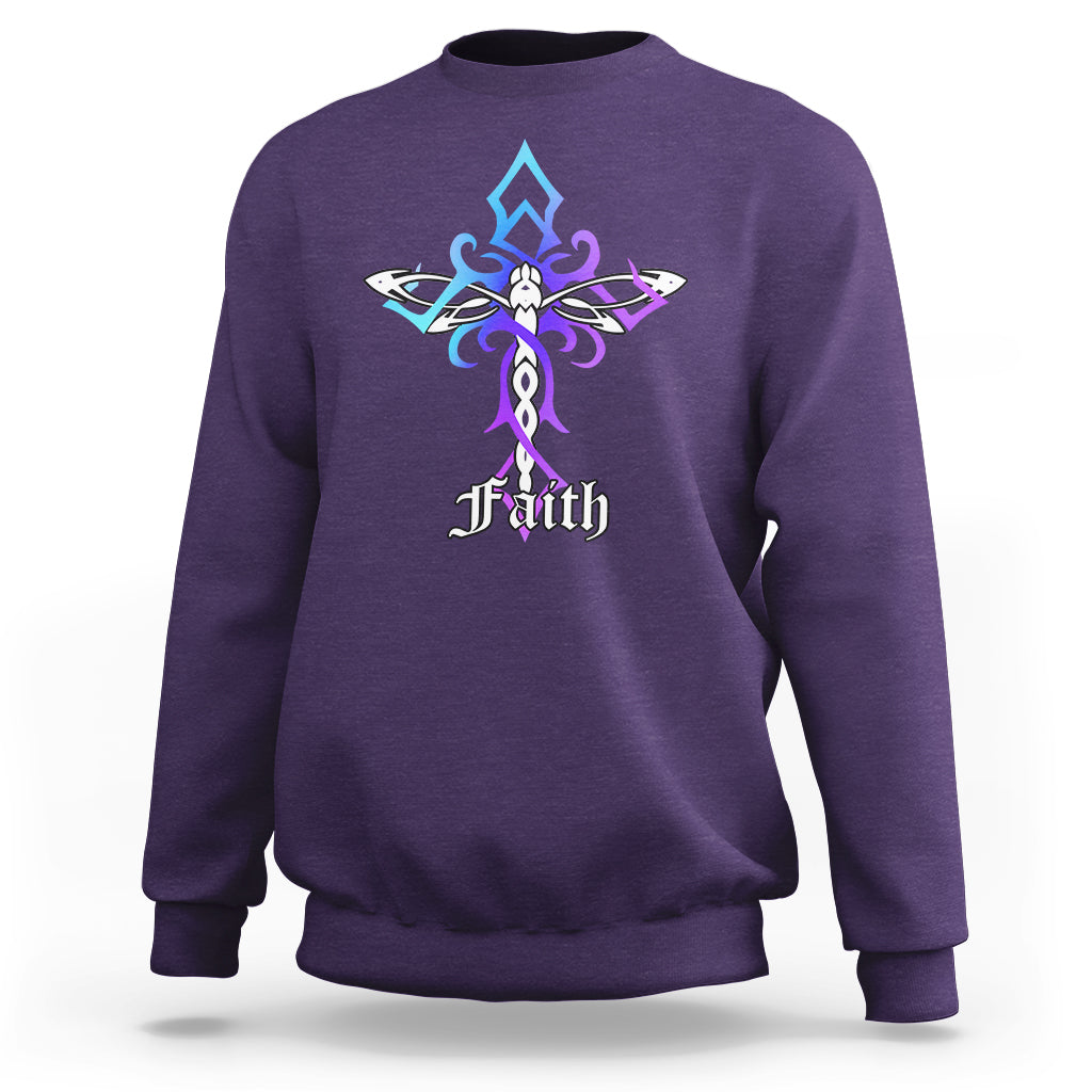 Dragonfly Cross Jesus Faith Christian God Believer Spiritual Religious Shirt, Dragonfly T-shirt, Dragonfly Gift, Insect Lover Shirt, Spiritual Shirt, Nature Lover Gift Sweatshirt - Wonder Print Shop