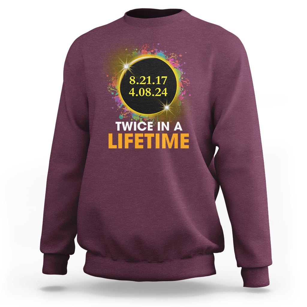 Total Solar Eclipse Sweatshirt Twice In A Life Time American Totality 2024 2017 - Wonder Print Shop