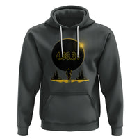 Total Solar Eclipse Bigfoot Hoodie American Totality April 8 2024 Sasquatch Silhouette - Wonder Print Shop